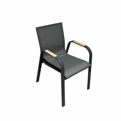 Made in Meubles Chaise de jardin en aluminium gris foncé Ayden (lot de 2)