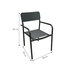 Made in Meubles Chaise de jardin en aluminium gris Kaïa (lot de 2)