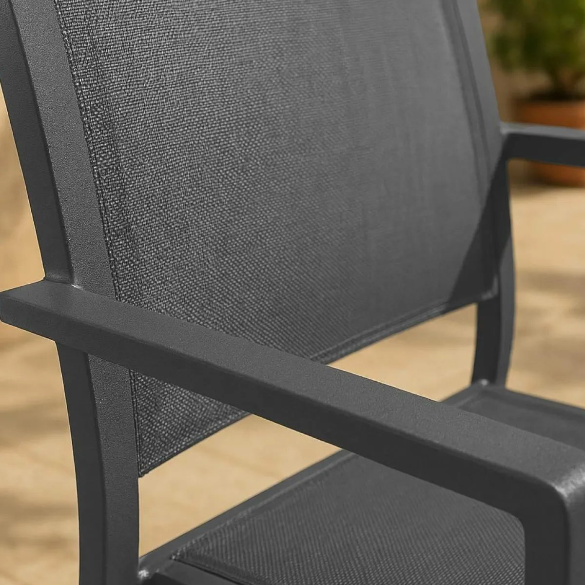 Made in Meubles Chaise de jardin grise Ilona (lot de 2)