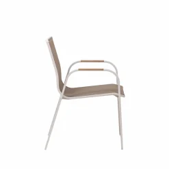 Made in Meubles Chaise de jardin taupe en aluminium Ayden (lot de 2)