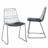 Made in Meubles Chaise design en métal noir (lot de 2)