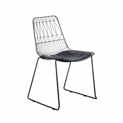 Made in Meubles Chaise design en métal noir (lot de 2)