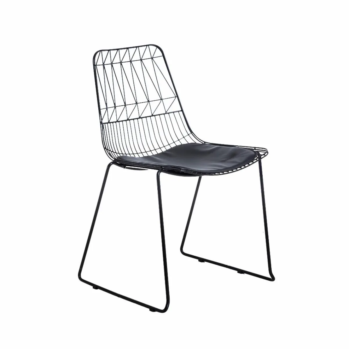 Made in Meubles Chaise design en métal noir (lot de 2)