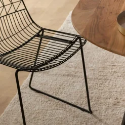 Made in Meubles Chaise design en métal noir (lot de 2)