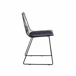 Made in Meubles Chaise design en métal noir (lot de 2)