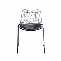 Made in Meubles Chaise design en métal noir (lot de 2)