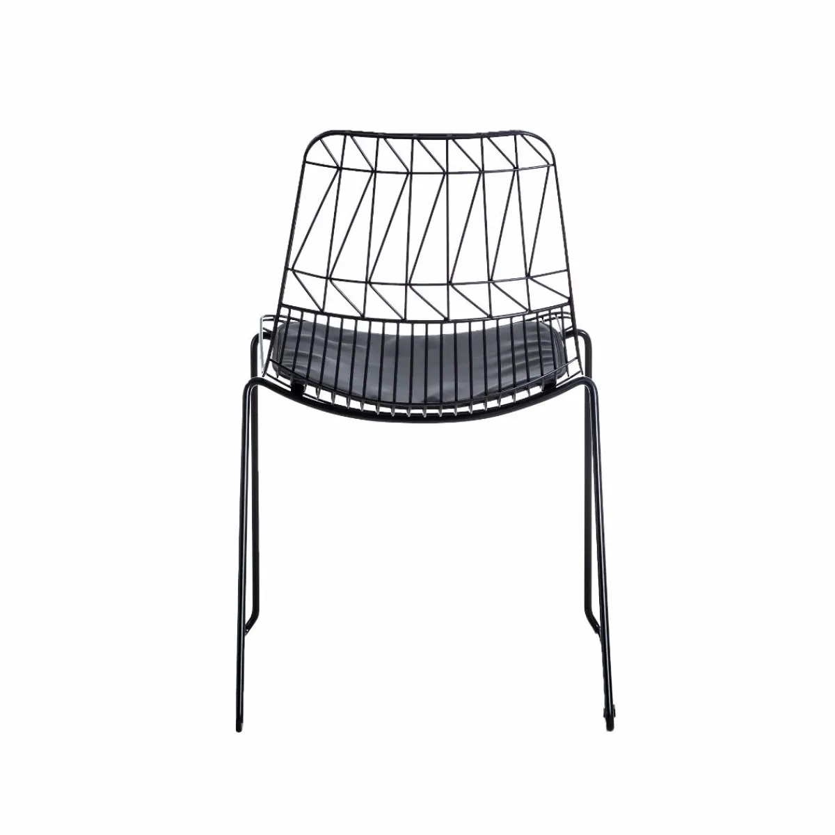 Made in Meubles Chaise design en métal noir (lot de 2)