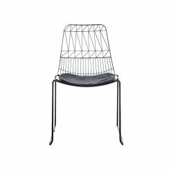Made in Meubles Chaise design en métal noir (lot de 2)