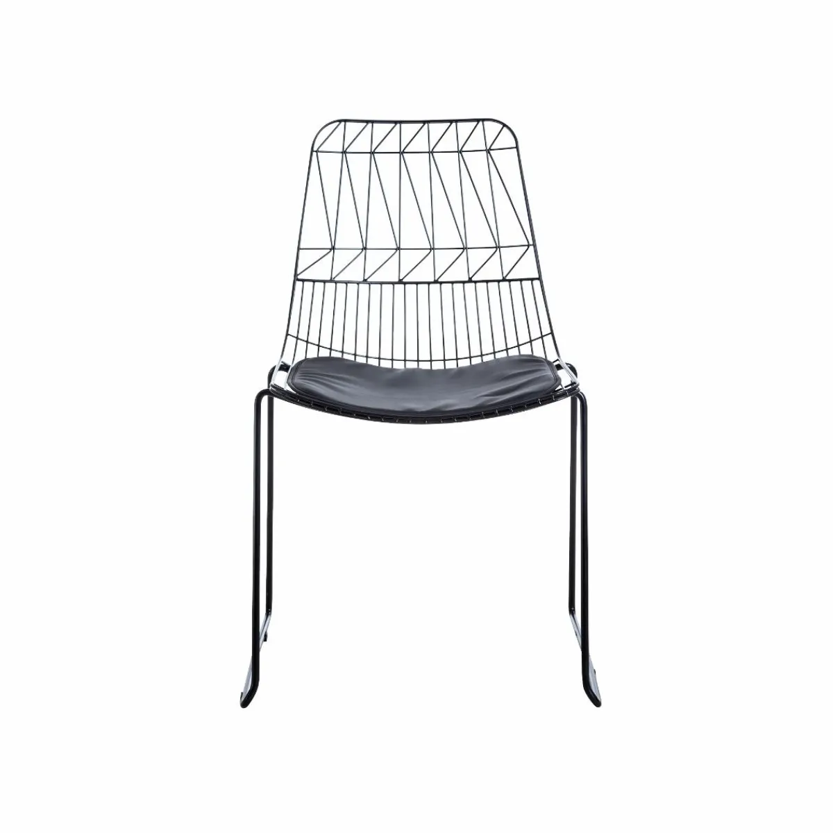 Made in Meubles Chaise design en métal noir (lot de 2)