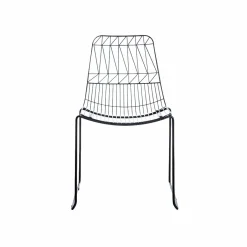 Made in Meubles Chaise design en métal noir (lot de 2)