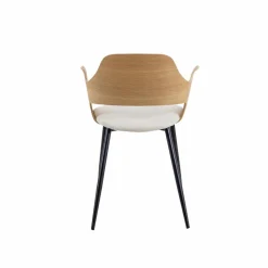Made in Meubles Chaise en bois clair et tissu écru Florence (lot de 2)
