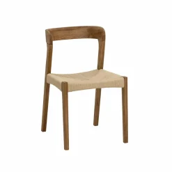 Made in Meubles Chaise en bois de chêne et en corde Auren (lot de 2)