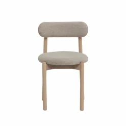 Made in Meubles Chaise en bois de hêtre clair et tissu Aline (lot de 2)