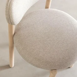 Made in Meubles Chaise en bois de hêtre clair et tissu Aline (lot de 2)