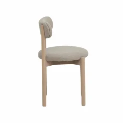 Made in Meubles Chaise en bois de hêtre clair et tissu Aline (lot de 2)
