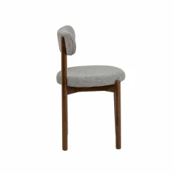 Made in Meubles Chaise en bois de hêtre foncé et tissu Aline (lot de 2)