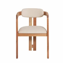 Made in Meubles Chaise en bois de mindy et tissu bouclette Suzie (lot de 2)