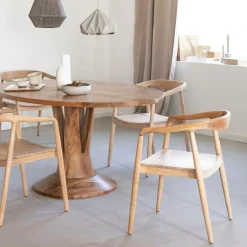 Made in Meubles Chaise en bois de teck brut June (lot de 2)