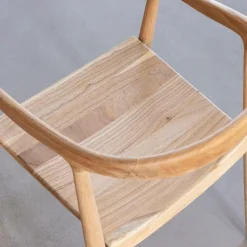 Made in Meubles Chaise en bois de teck brut June (lot de 2)
