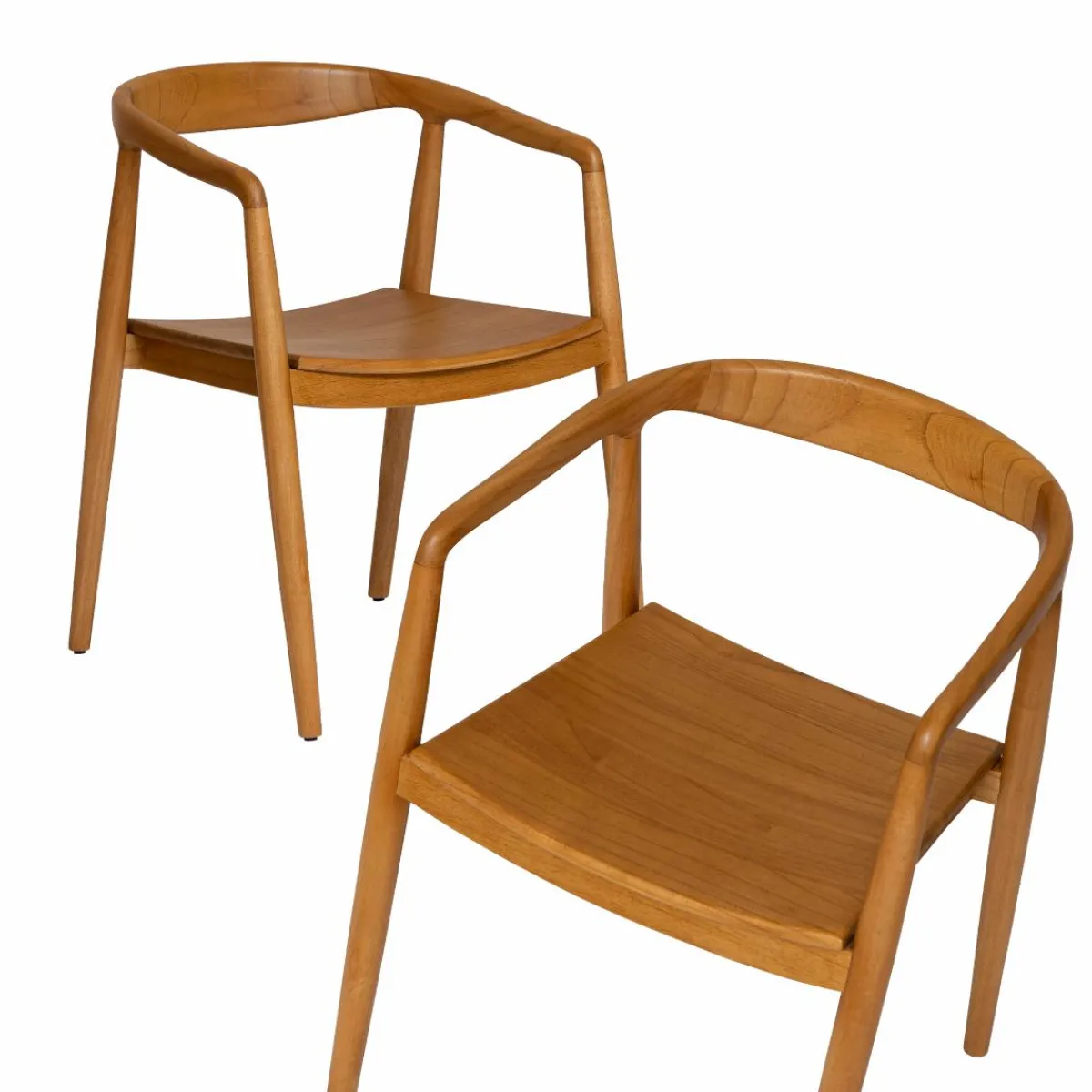 Made in Meubles Chaise en bois de teck June (lot de 2)