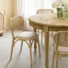 Made in Meubles Chaise en bois d'orme clair et cannage Luzian (lot de 2)