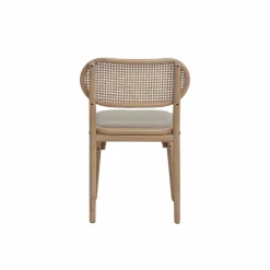 Made in Meubles Chaise en bois d'orme clair et cannage Luzian (lot de 2)