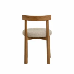 Made in Meubles Chaise en bois d'orme et tissu bouclette gris Aline (lot de 2)