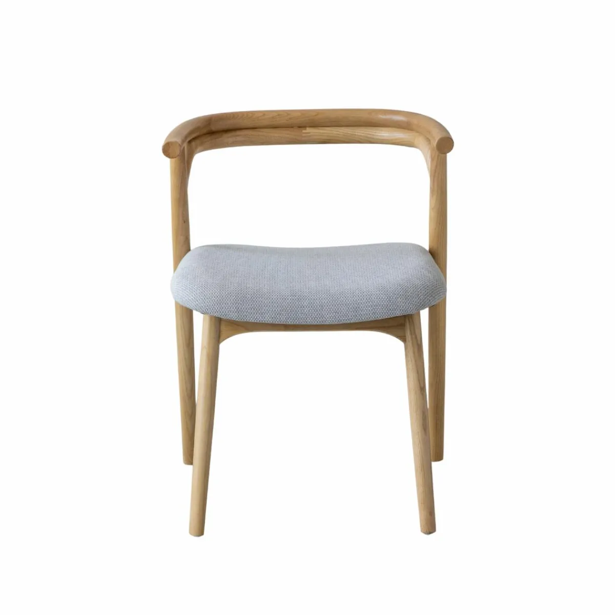 Made in Meubles Chaise en bois d'orme et tissu gris Aline (lot de 2)