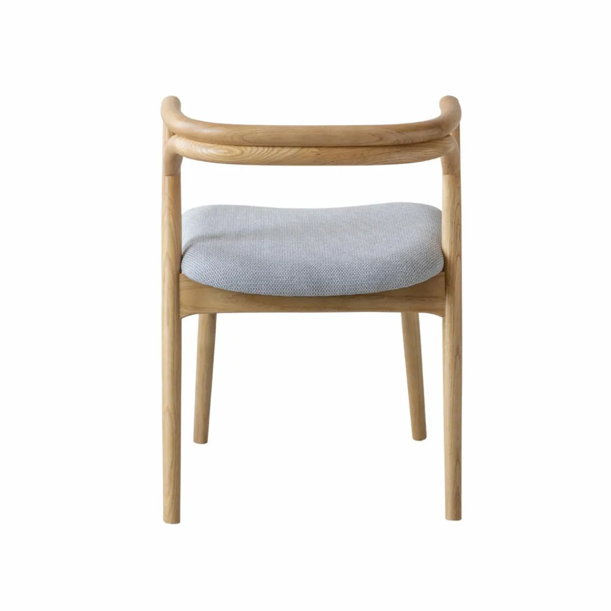 Made in Meubles Chaise en bois d'orme et tissu gris Aline (lot de 2)