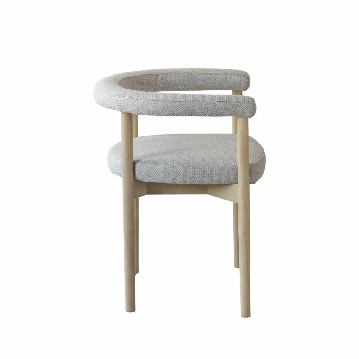 Made in Meubles Chaise en bois d'orme et tissu gris Aline (lot de 2)