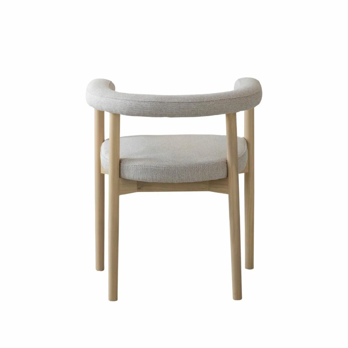 Made in Meubles Chaise en bois d'orme et tissu gris Aline (lot de 2)