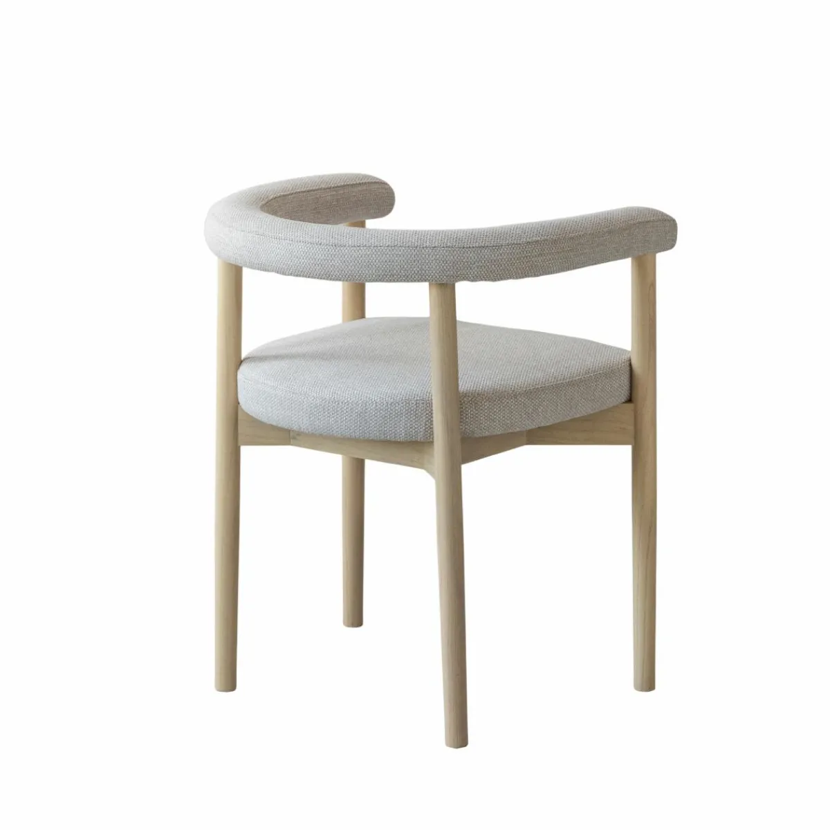 Made in Meubles Chaise en bois d'orme et tissu gris Aline (lot de 2)
