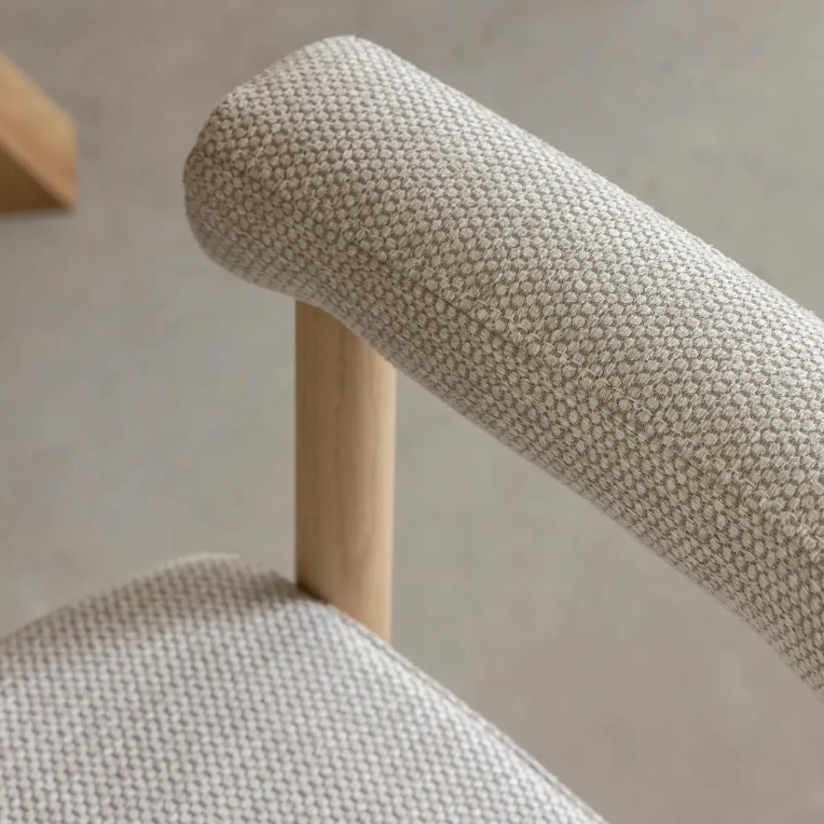 Made in Meubles Chaise en bois d'orme et tissu gris Aline (lot de 2)