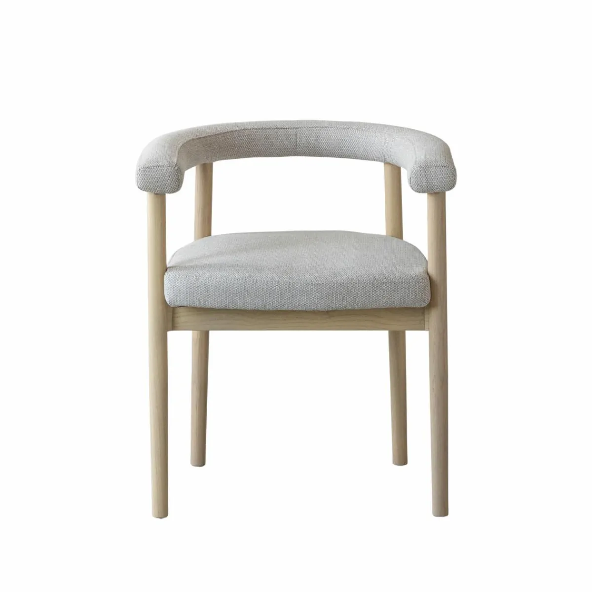 Made in Meubles Chaise en bois d'orme et tissu gris Aline (lot de 2)