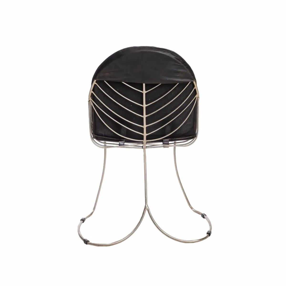 Made in Meubles Chaise en cuir et métal noir Heidi