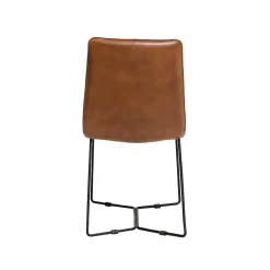 Made in Meubles Chaise en cuir marron clair Lilou (lot de 2)