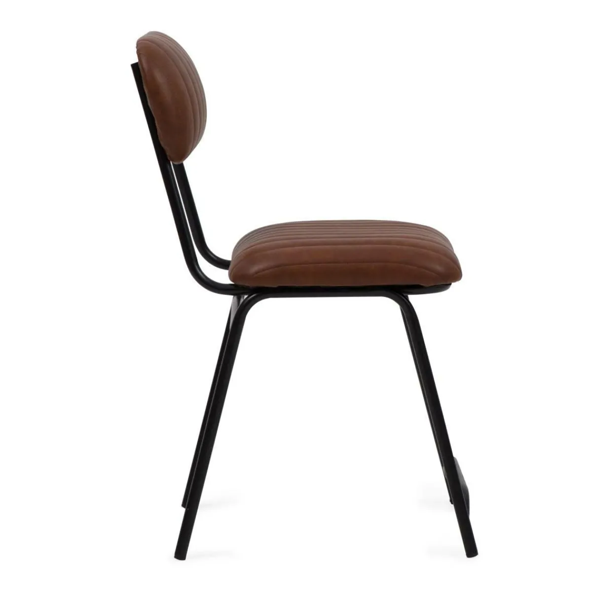 Made in Meubles Chaise en cuir marron Dinner (lot de 2)