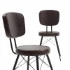 Made in Meubles Chaise en cuir marron foncé Pharell (lot de 2)