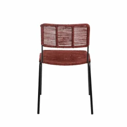 Made in Meubles Chaise en métal et corde rouge Emilia (lot de 2)