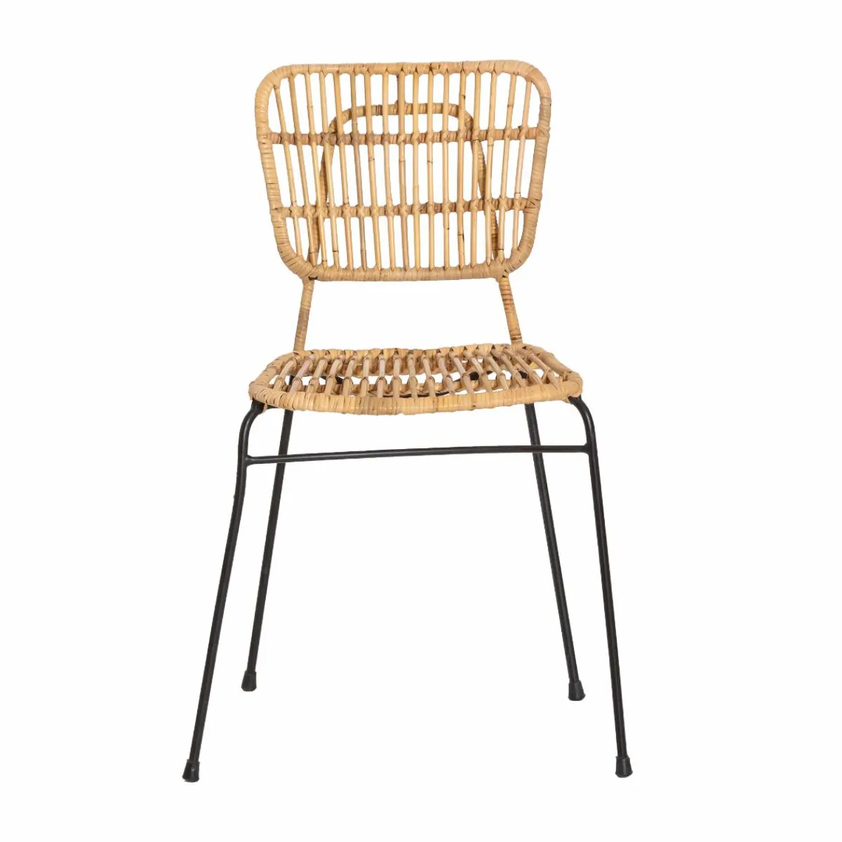Made in Meubles Chaise en rotin et en métal Sélina (lot de 2)
