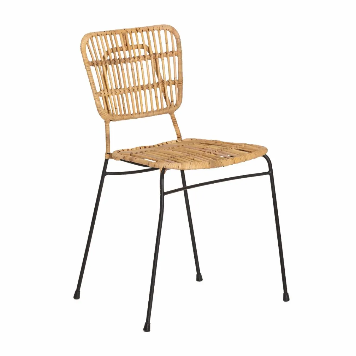 Made in Meubles Chaise en rotin et en métal Sélina (lot de 2)