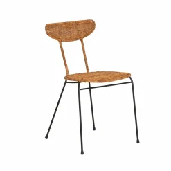 Made in Meubles Chaise en rotin et en métal Leila (lot de 2)