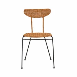 Made in Meubles Chaise en rotin et en métal Leila (lot de 2)