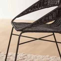Made in Meubles Chaise en rotin et en métal Aurélien