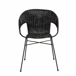 Made in Meubles Chaise en rotin et en métal Aurélien