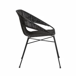 Made in Meubles Chaise en rotin et en métal Aurélien