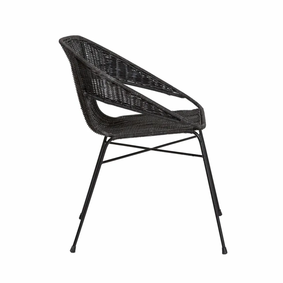 Made in Meubles Chaise en rotin et en métal Aurélien