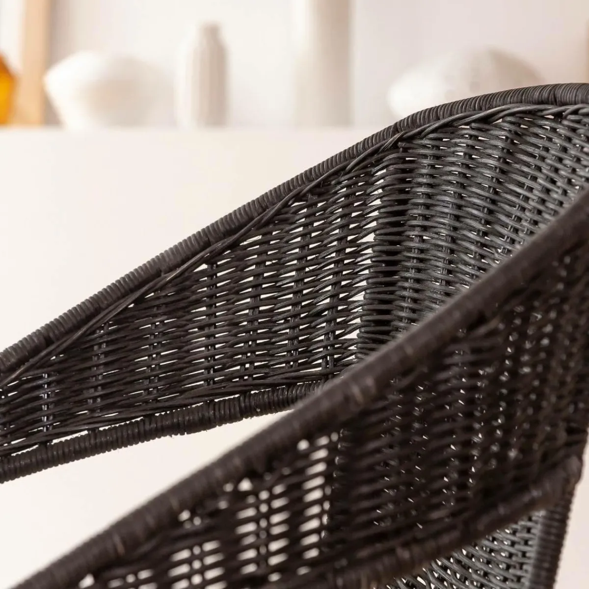 Made in Meubles Chaise en rotin et en métal Aurélien