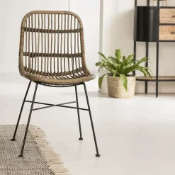 Made in Meubles Chaise en rotin et métal Rattan (lot de 2)