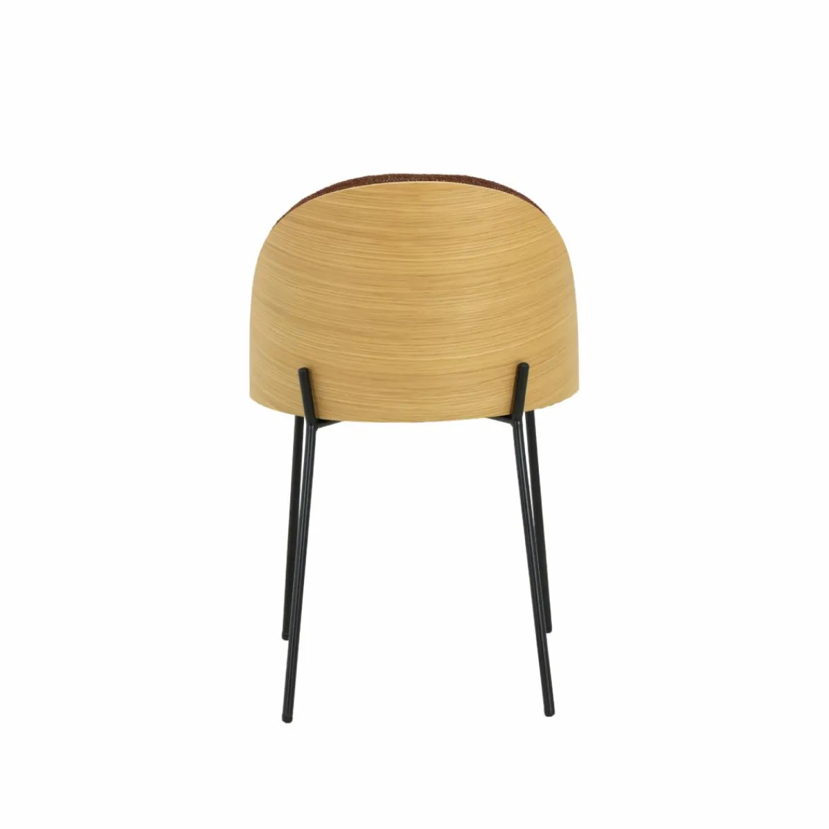 Made in Meubles Chaise en tissu acajou et bois clair Nyssa (lot de 2)